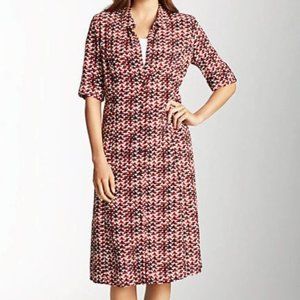 J. Jill Dress Red Black White Triangle pattern